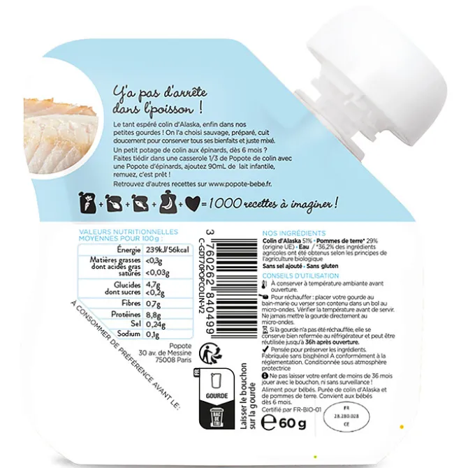 Popote Gourde Repas Bio Colin - 60 g