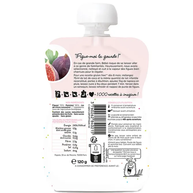 Popote Gourde Repas Bio Figue - 120 g