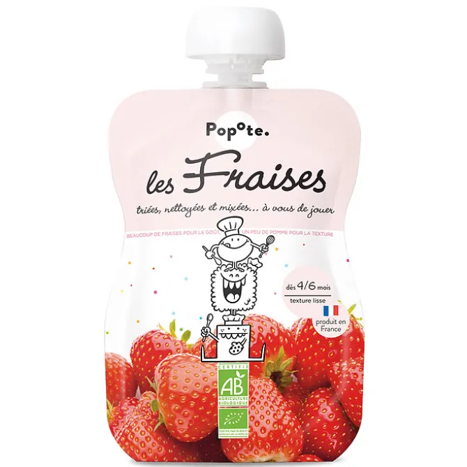Popote Gourde Repas Bio Fraises - 120 g