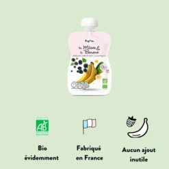 Popote Gourde Repas Bio Mûres et Banane - 120 g