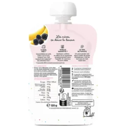 Popote Gourde Repas Bio Mûres et Banane - 120 g