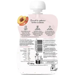 Popote Gourde Repas Bio Nectarine et Fraises - 120 g
