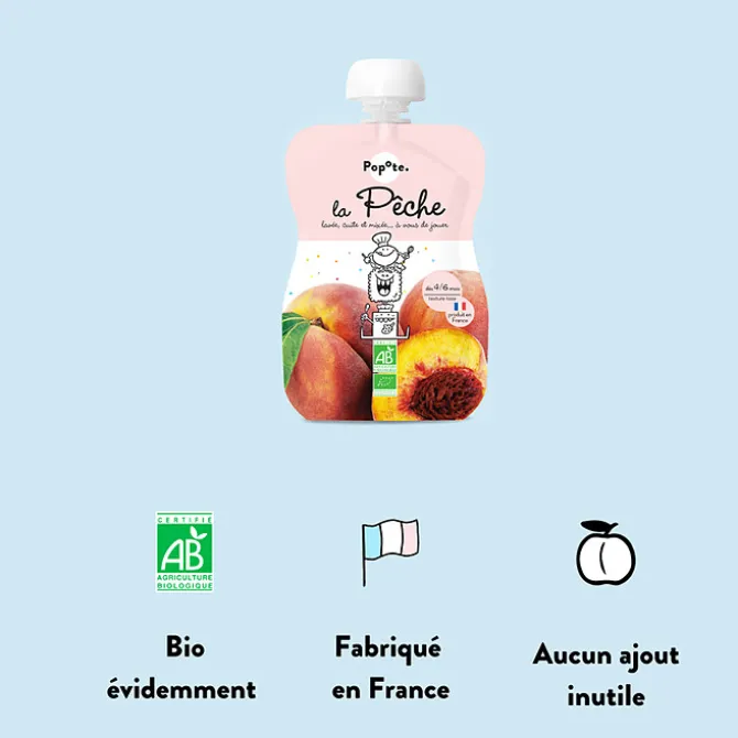 Popote Gourde Repas Bio Pêche - 120 g