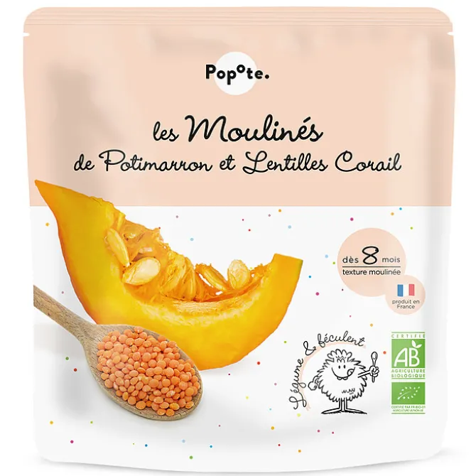 Popote Les Moulinés Potimarron et Lentilles - 180 g
