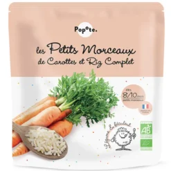 Popote Les Petits Morceaux Carottes et Riz Complet - 190 g
