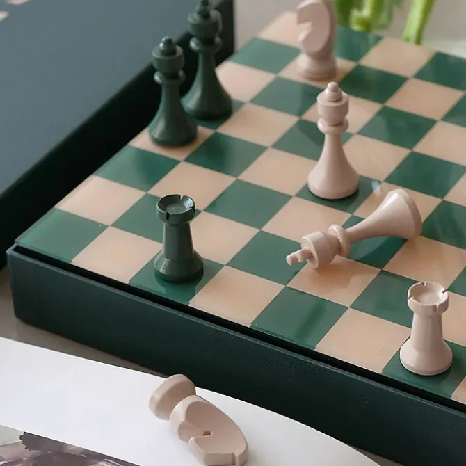 Printworks Jeu de Plateau Echecs - Classic Vert