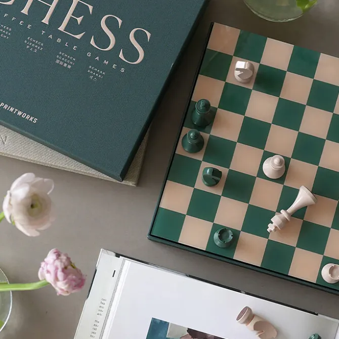 Printworks Jeu de Plateau Echecs - Classic Vert