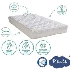 P'tit Lit Matelas Mon P'tit Matelas Climatisé Anti-acariens - 70 x 140 cm