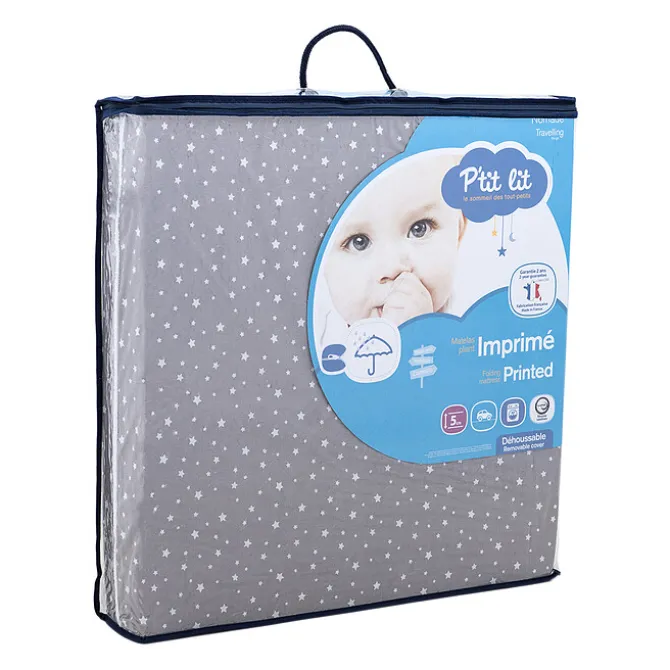 P'tit Lit Matelas Pliant Imprimé - 60 x 120 cm