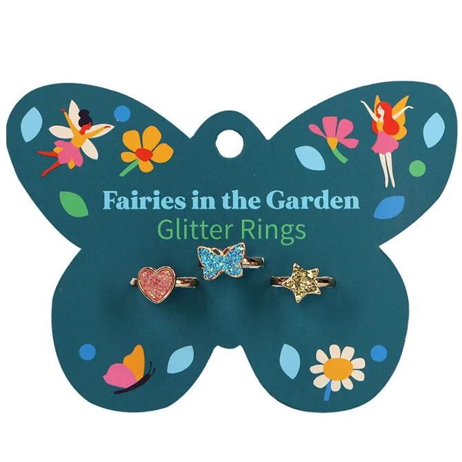 Rex London Lot de 3 Bagues Pailletées - Fairies In The Garden