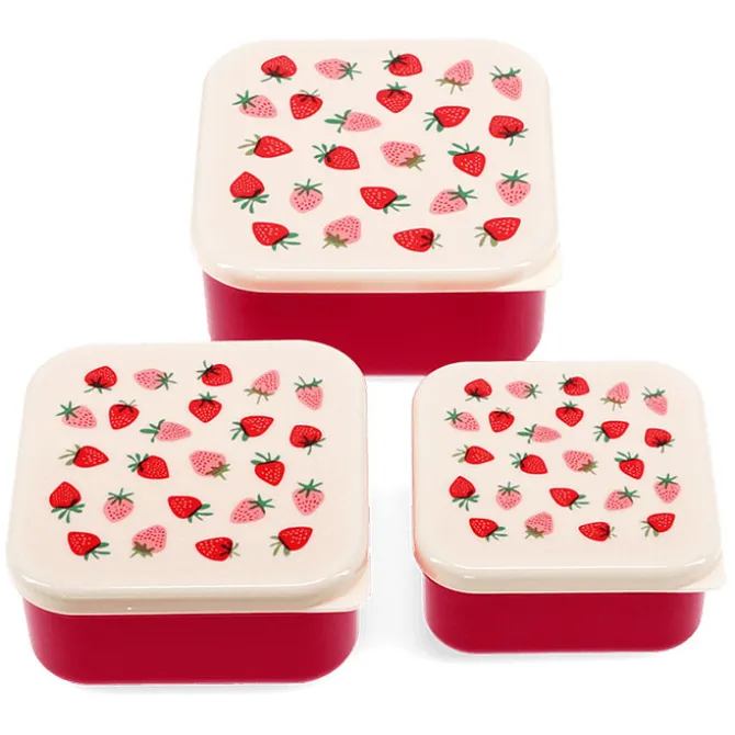 Rex London Lot de 3 Boîtes - Little Strawberry