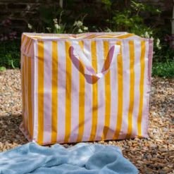 Rex London Sac de Rangement Jumbo - Rayures Roses et Oranges