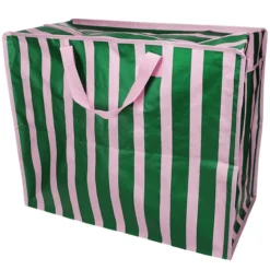 Rex London Sac de Rangement Jumbo - Rayures Roses et Vertes