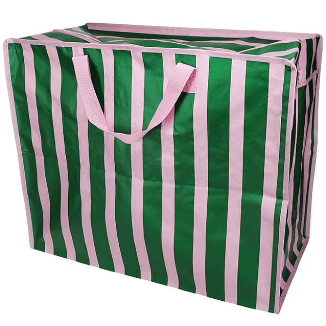 Rex London Sac de Rangement Jumbo - Rayures Roses et Vertes