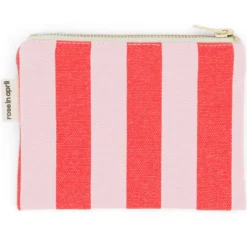 Rose in April Porte-monnaie Marie - Rayures Candy Pink et Rouge