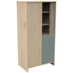 Sauthon Armoire 2 Portes Tokyo - Chêne Suave et Sauge