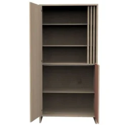 Sauthon Armoire 2 Portes Tokyo - Chêne Suave et Terracotta