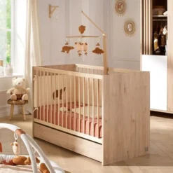 Sauthon Lit Bébé Tokyo Chêne Suave - 60 x 120 cm