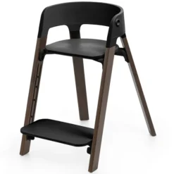 Stokke Chaise Haute Steps avec Plateau et Baby Set - Noir et Brun Chaud