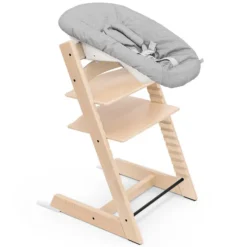 Stokke Chaise Haute Tripp Trapp avec Newborn Set et Baby Set - Naturel et Gris