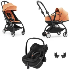 Stokke Poussette Trio Poussette YOYO5 - Nacelle - Siège auto Pebble Slide Pro - Peach