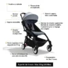 Stokke Poussette YOYO³ 6+ Chassis Noir - Bleu Air France