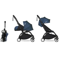 Stokke Poussette YOYO³ Complète 0+ et 6 Châssis Noir - Bleu Air France