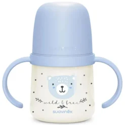 Suavinex Biberon à Anses Wild & Free Night and Day Bleu - 150 ml