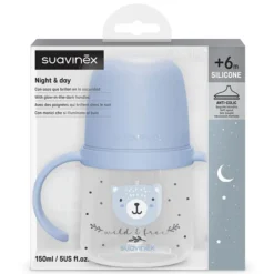 Suavinex Biberon à Anses Wild & Free Night and Day Bleu - 150 ml