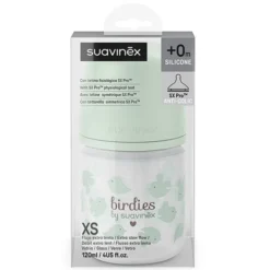 Suavinex Biberon Verre Tétine Symétrique SX Pro Birdies Vert - 120 ml