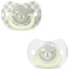 Suavinex Lot de 2 Sucettes Symétriques SX Pro Night & Day Wild and Free Gris - 0/6 Mois