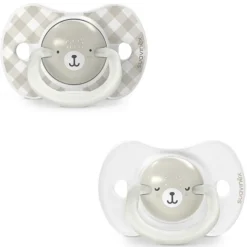 Suavinex Lot de 2 Sucettes Symétriques SX Pro Night & Day Wild and Free Gris - 0/6 Mois