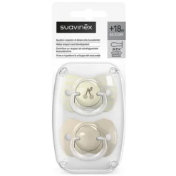 Suavinex Lot de 2 Sucettes Symétriques SX Pro Birdies Beige - 18 Mois +