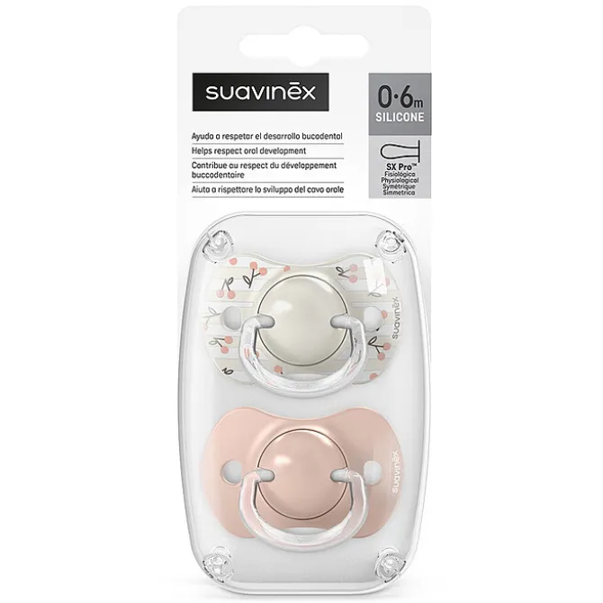 Suavinex Lot de 2 Sucettes Symétriques SX Pro Birdies Rose - 0/6 Mois