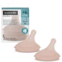 Suavinex Lot de 2 Tétines Zerø.Zerø 1 Trou Deep - Débit Rapide