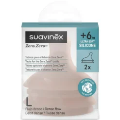 Suavinex Lot de 2 Tétines Zerø.Zerø 1 Trou Deep - Débit Rapide