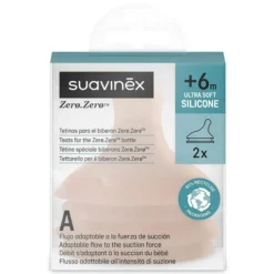 Suavinex Lot de 2 Tétines Zerø.Zerø Fente Medium - Spécial Allaitement