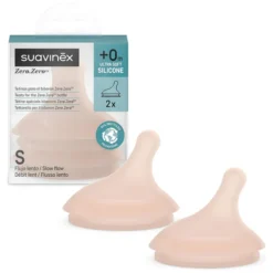 Suavinex Lot de 2 Tétines Zerø.Zerø 1 Trou Medium - Débit Lent