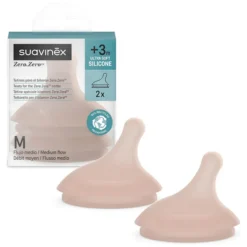 Suavinex Lot de 2 Tétines Zerø.Zerø 1 Trou Deep - Débit Moyen