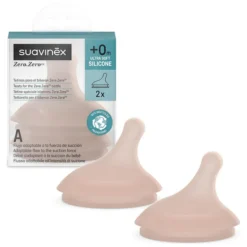 Suavinex Lot de 2 Tétines Zerø.Zerø Fente Deep - Spécial Allaitement