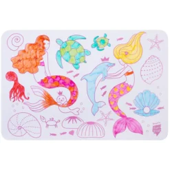 Super Petit Mini Set de Table à Colorier et ses 4 Feutres - Les Sirènes