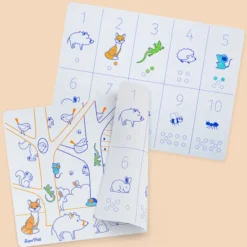 Super Petit Set de Table à Colorier Réversible et ses 3 Feutres - Chiffres