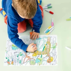 Super Petit Set de Table à Colorier et ses 5 Feutres - Amazonie