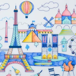 Super Petit Set de Table à Colorier et ses 5 Feutres - Paris