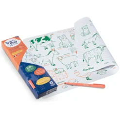Super Petit Set de Table à Colorier Réversible et son Feutre - Les Animaux de la Ferme