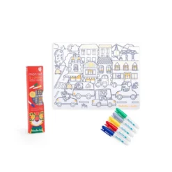 Super Petit Set de Table à Colorier et ses 5 feutres - Les Popipop