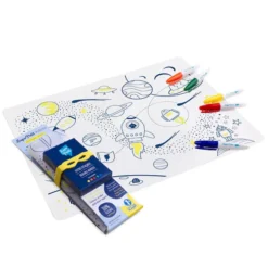 Super Petit Set de Table à Colorier et ses 5 feutres - Dans l'espace