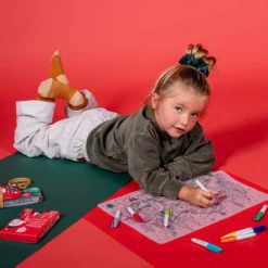 Super Petit Set de Table à Colorier et ses 5 feutres - Le Village de Noël