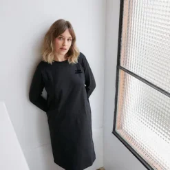 Tajinebanane Robe d'Allaitement Manches Longues La P'allaite Noir - XS