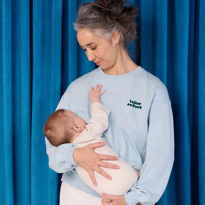 Tajinebanane Sweat d'Allaitement La P'allaite Bleu Ciel - L
